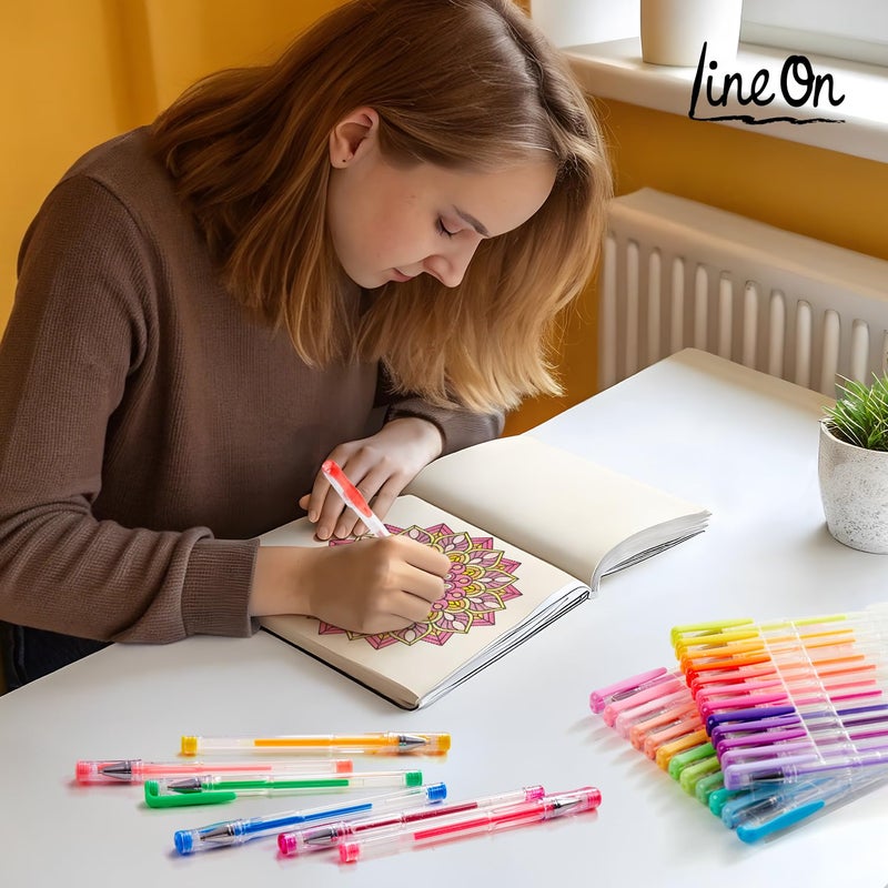 Lineon 108 Colors Gel Pens Set, Gel Pens for Adult Coloring Books Journals Drawing Doodling Art Markers - Image 5